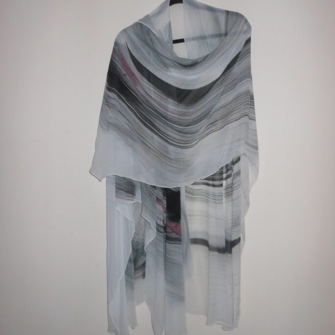 Illusion, Hand-Painted Chiffon Bolero, Wearable Art, Gifts for Her, Limited Edition Poncho