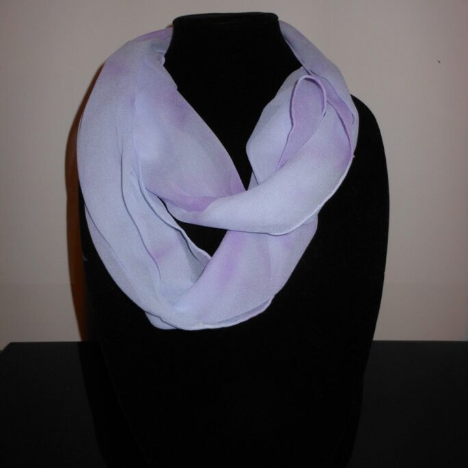 Lilac, Hand-Painted Silk Scarf, Fashion Scarves, Wearable Art, Gifts for Mom, Abstract Scarf